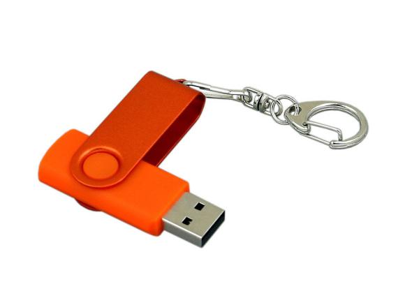 USB 2.0- флешка промо на 8 Гб с поворотным механизмом и однотонным металлическим клипом