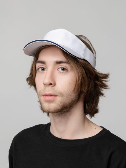 Козырек Active, белый с темно-синим кантом