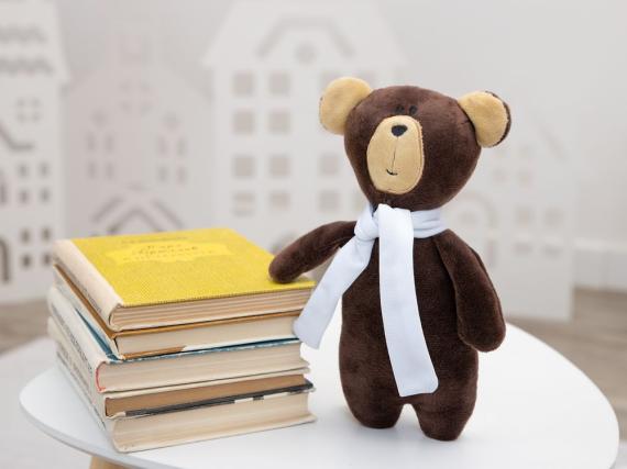 Игрушка Beastie Toys, мишка с белым шарфом