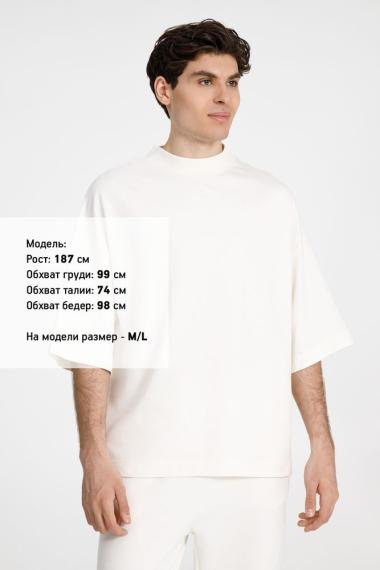 Футболка оверсайз унисекс T9, молочно-белая, размер XS/S