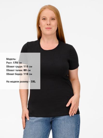 Футболка женская T-bolka Lady черная, размер 3XL