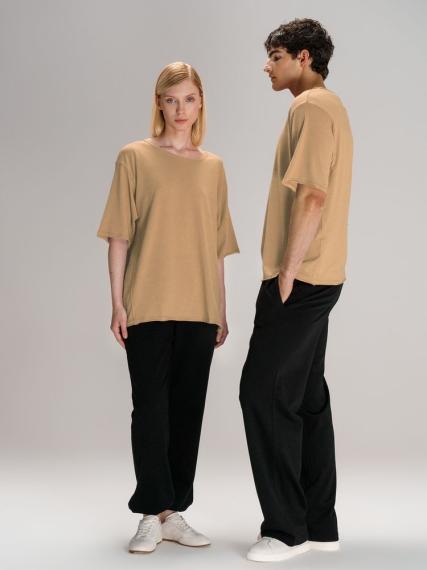 Футболка оверсайз унисекс Vozduh, бежевая, размер XL/XXL