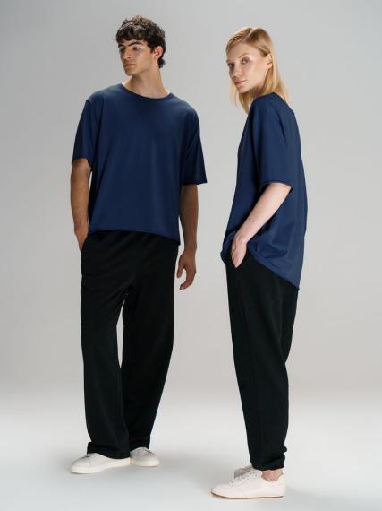 Футболка оверсайз унисекс Vozduh, темно-синяя, размер XL/XXL