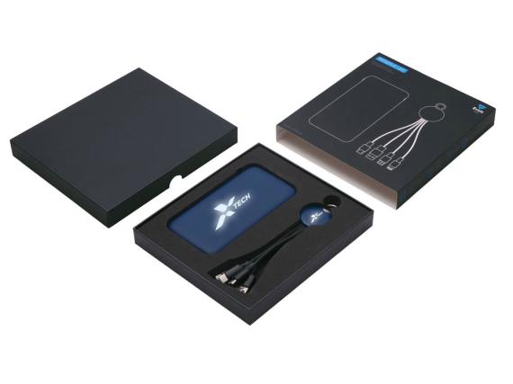 Набор из внешнего аккумулятора и универсального кабеля с подсветкой лого «Reserve LED», 10000mAh