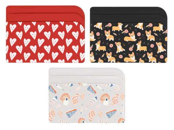 Картхолдер для 3-х карт с возможностью полноцветной печати, софт-тач