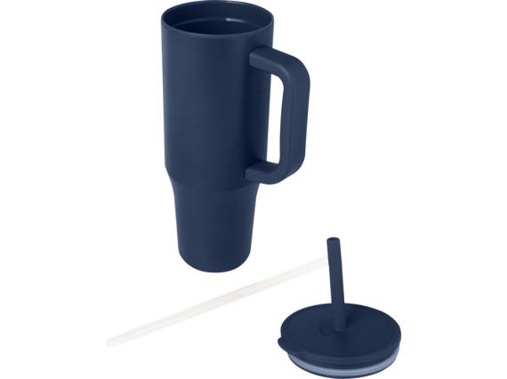 Герметичная термокружка «Brady» с силиконовой трубочкой, переработанная сталь, 900 мл