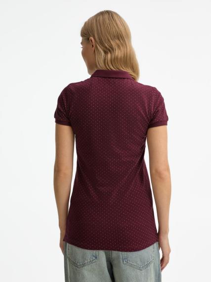 Рубашка поло женская Brandy Women, бордовая с белым, размер XS