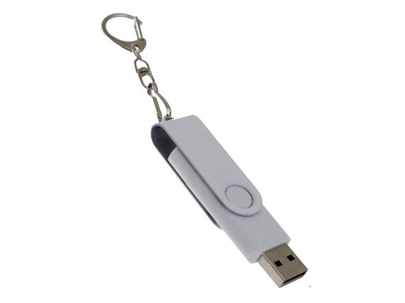 USB 2.0- флешка на 16 Гб с поворотным механизмом и дополнительным разъемом Type-C
