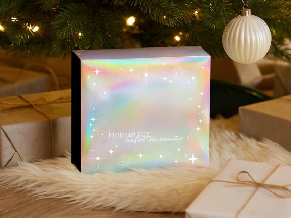 Подарочная коробка с голографическим шубером «Aurora», L