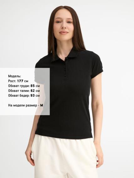 Рубашка поло женская People 210 черная, размер M