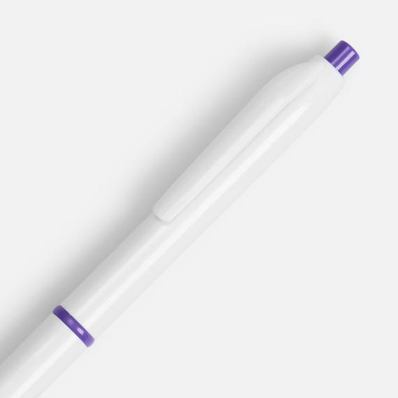 Ручка шариковая Bright Pop, белая с фиолетовым