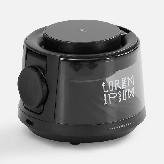 Bluetooth-колонка с подсветкой и беспроводной зарядкой Quantium, черная