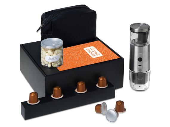 Подарочный набор «Re:y. Boost» с кофемашиной, капсулами и косметичкой