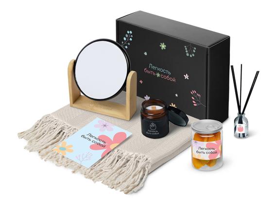 Подарочный набор «Re:f. Shelter»  с пледом, зеркалом, свечой и диффузором