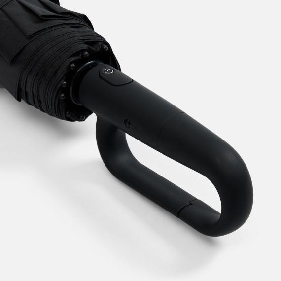 Зонт складной Skymate с УФ-защитой и ручкой-карабином, черный