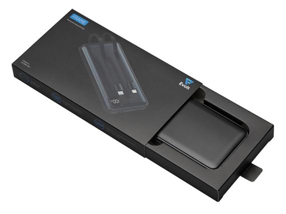 Внешний аккумулятор со встроенными кабелями «Фрэйм», 10000мач