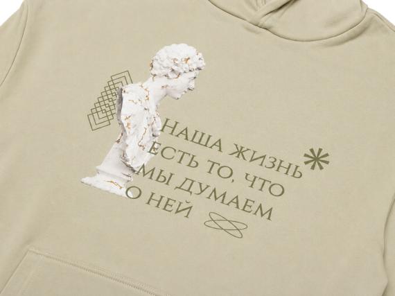 Толстовка с капюшоном оверсайз «Berlin» унисекс с текстильным принтером
