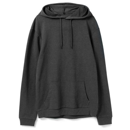 Толстовка с капюшоном унисекс Hoodie, серый меланж (антрацит), размер L